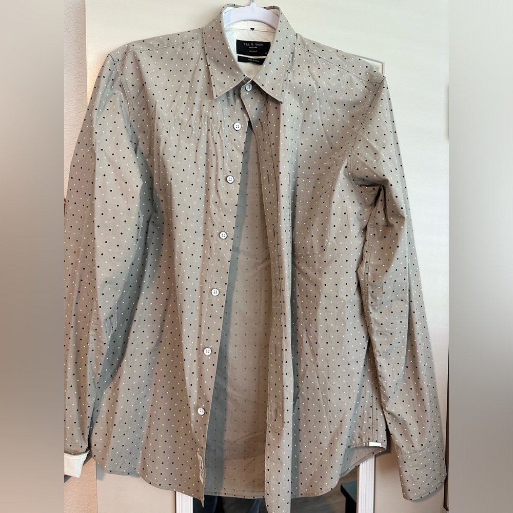 Rag & Bone men’s polka dots dress shirt